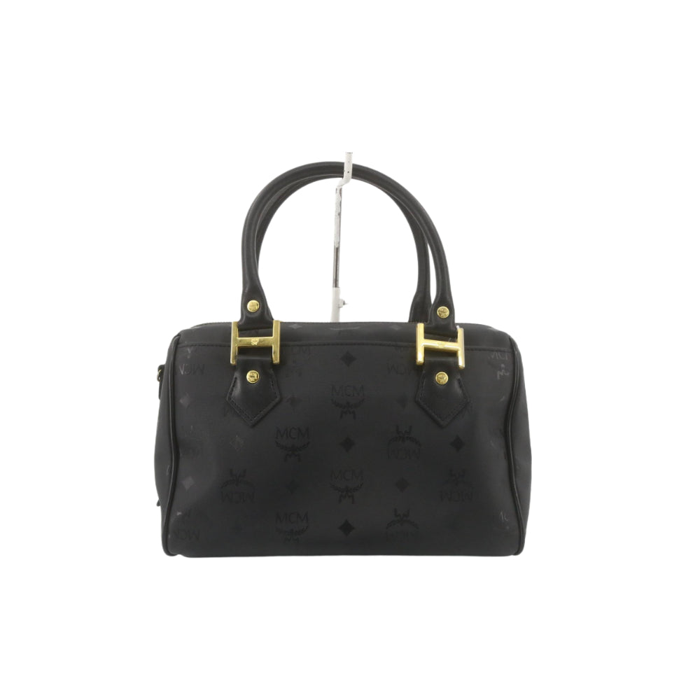 Black Visetos Boston Bag
