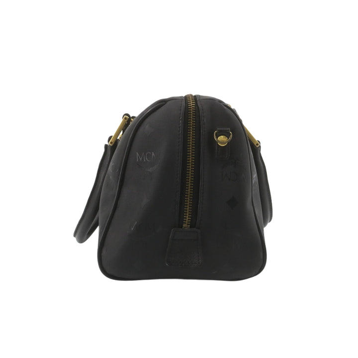Black Visetos Boston Bag