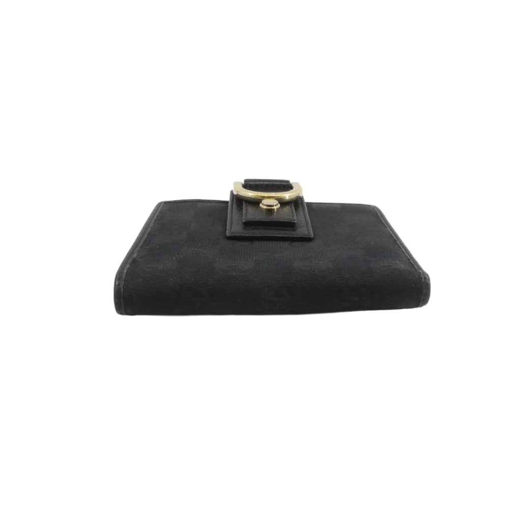 Black GG Canvas Compact Wallet