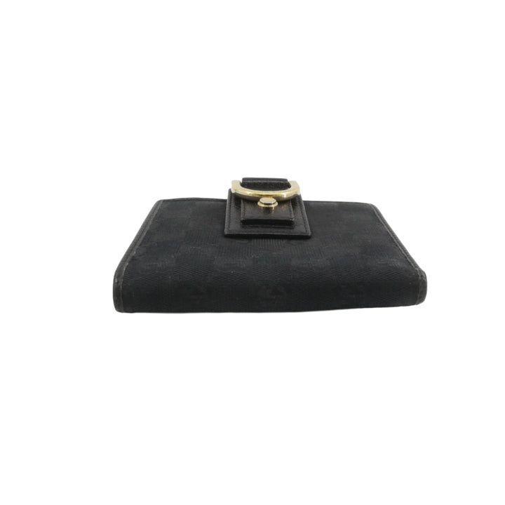 Black GG Canvas Compact Wallet
