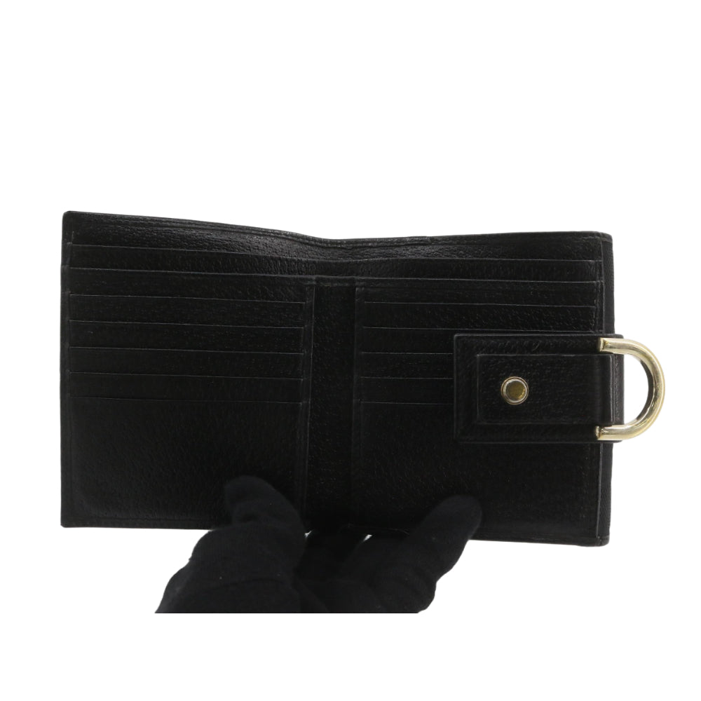Black GG Canvas Compact Wallet
