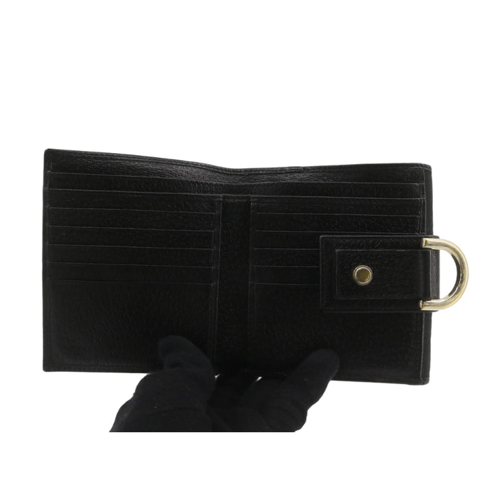 Black GG Canvas Compact Wallet