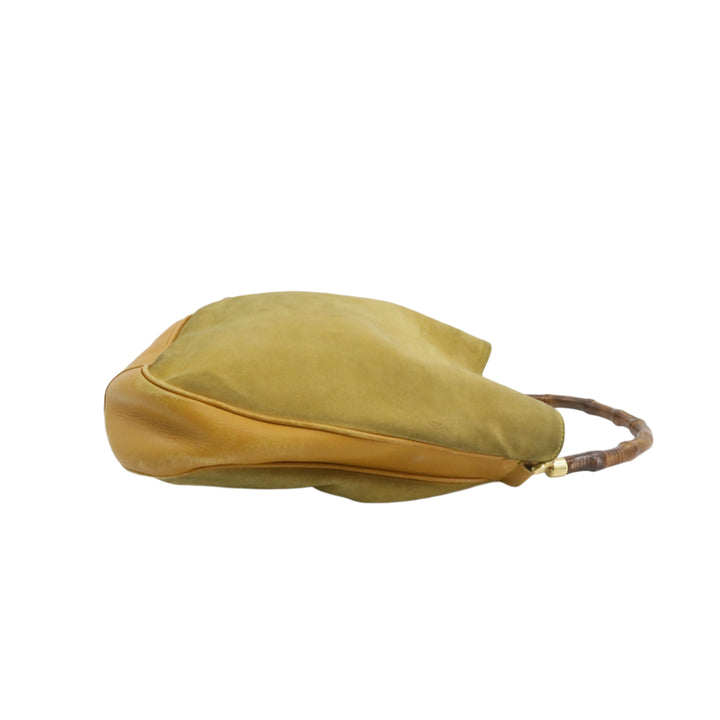 Beige Bamboo Handbag with Strap