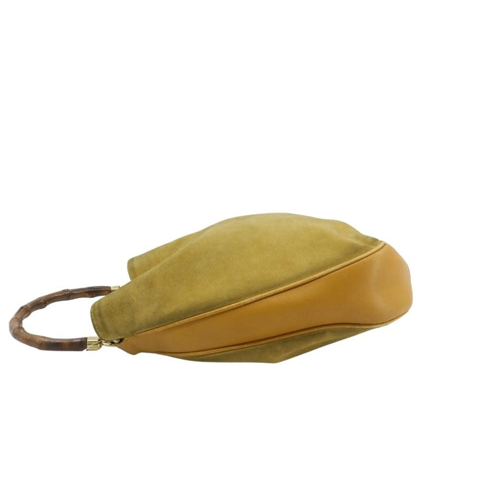 Beige Bamboo Handbag with Strap