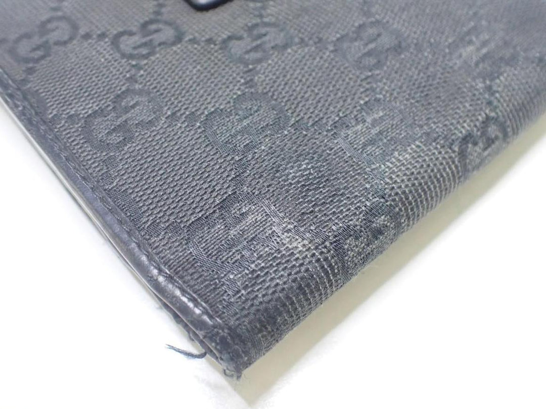 Black GG Canvas Compact Wallet