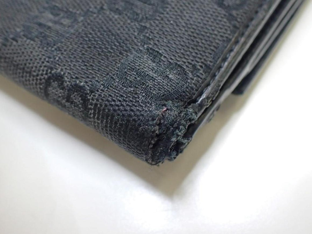 Black GG Canvas Compact Wallet