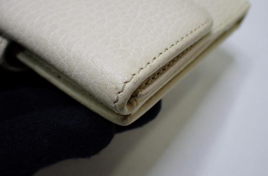 Beige Interlocking Compact Wallet