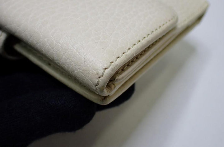 Beige Interlocking Compact Wallet