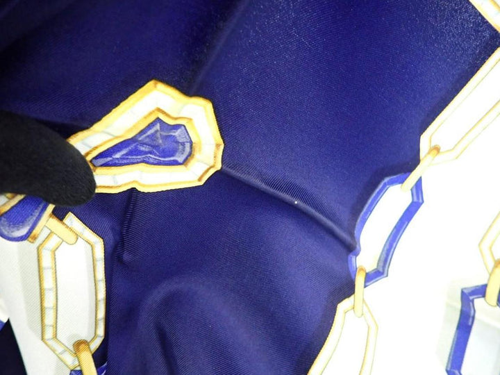 Navy Blue Silk Scarf