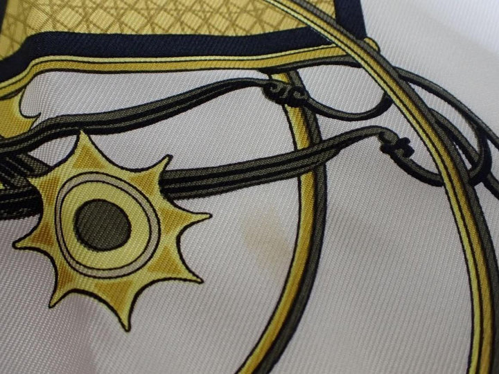 Hermes Navy Blue Silk Scarf