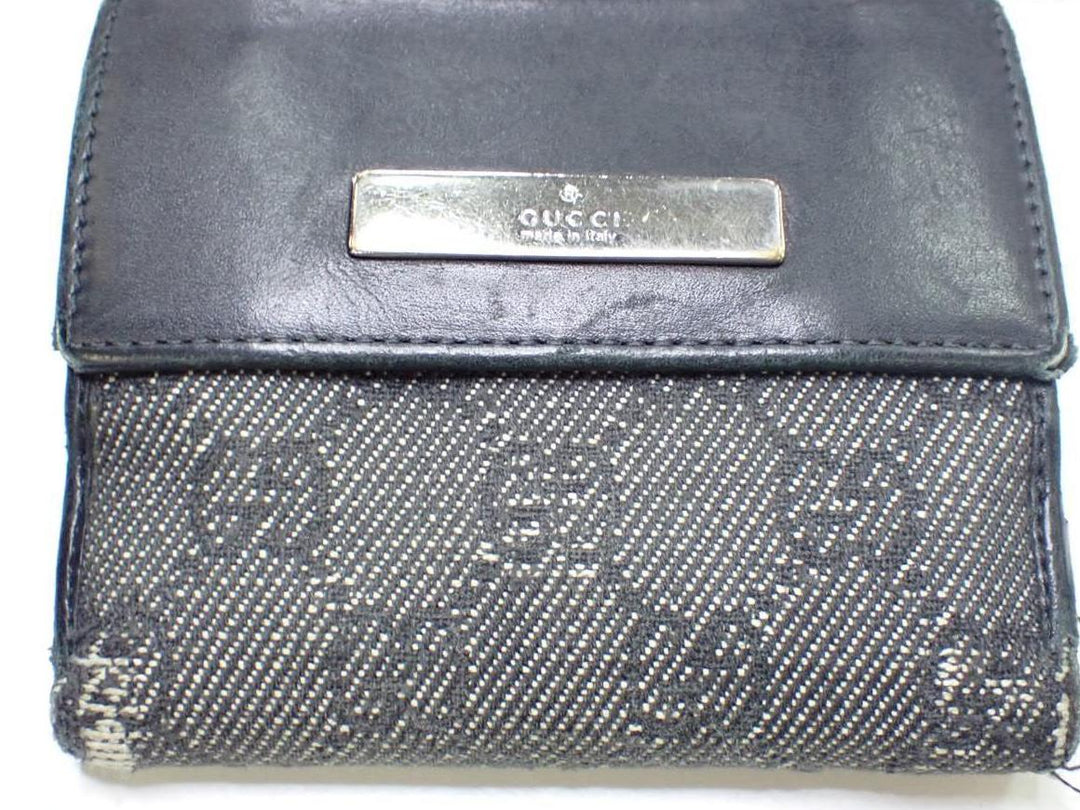 Black GG Canvas Compact Wallet