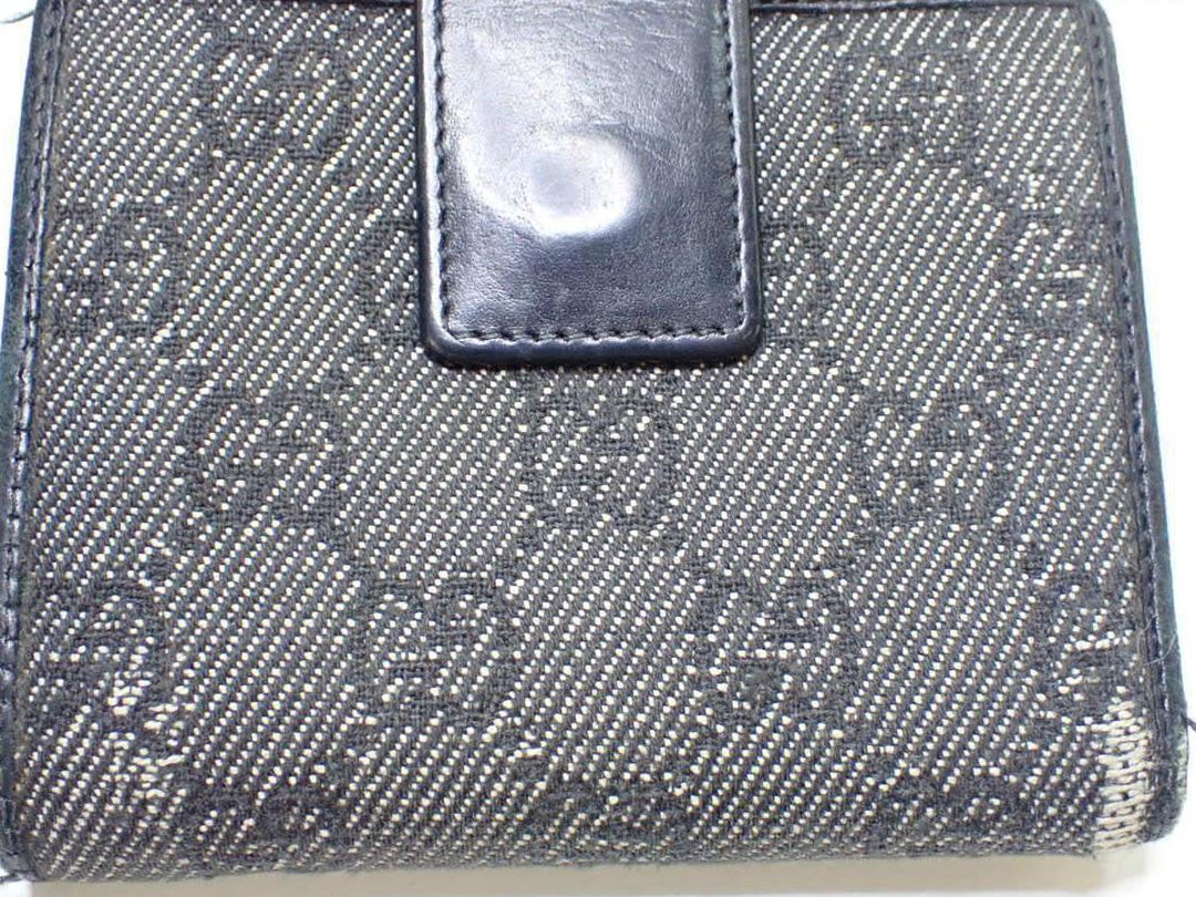 Black GG Canvas Compact Wallet
