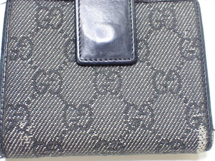 Black GG Canvas Compact Wallet