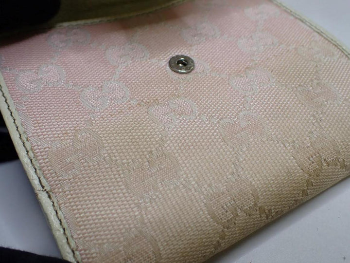 Beige GG Canvas Compact Wallet
