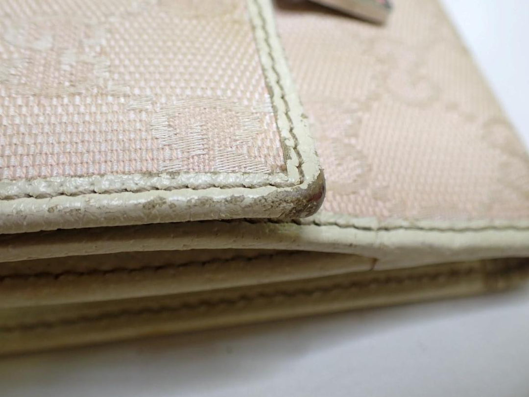 Beige GG Canvas Compact Wallet