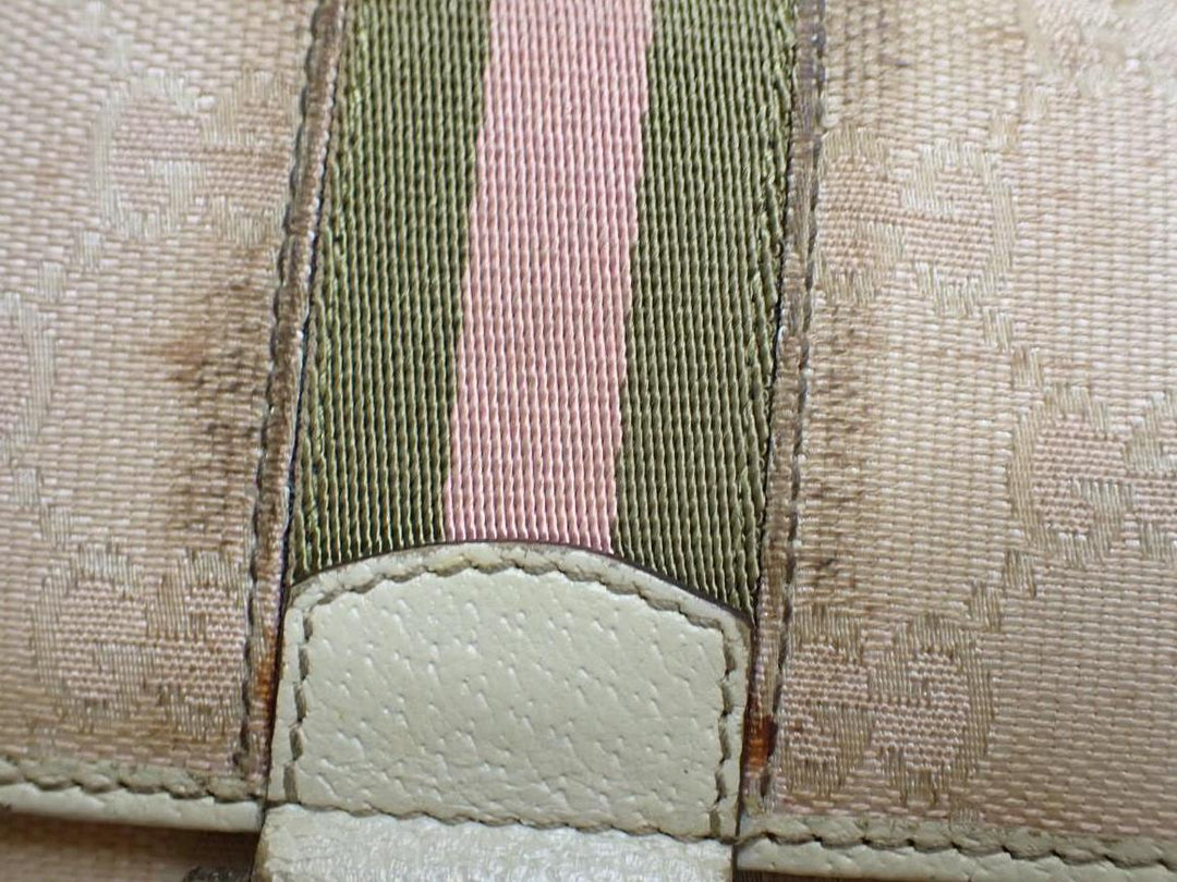 Beige GG Canvas Compact Wallet