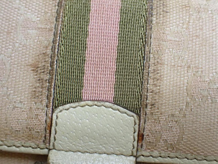 Beige GG Canvas Compact Wallet