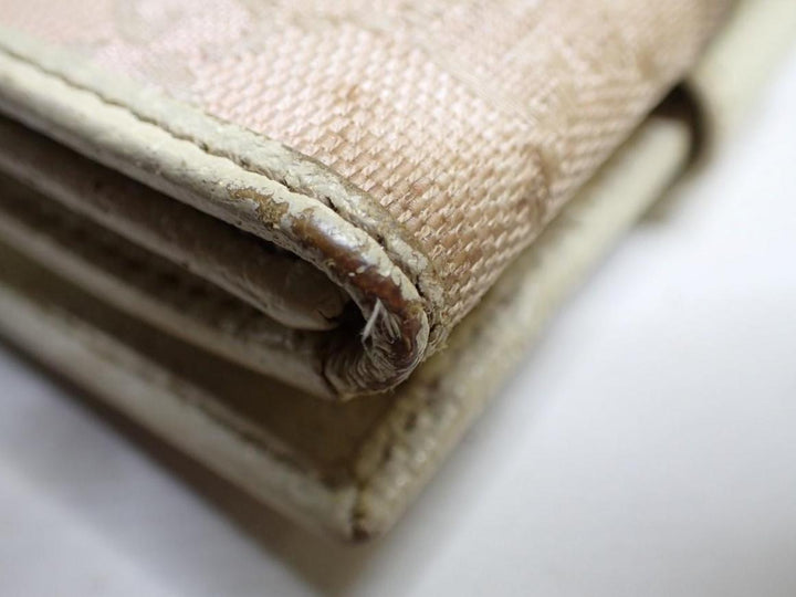 Beige GG Canvas Compact Wallet