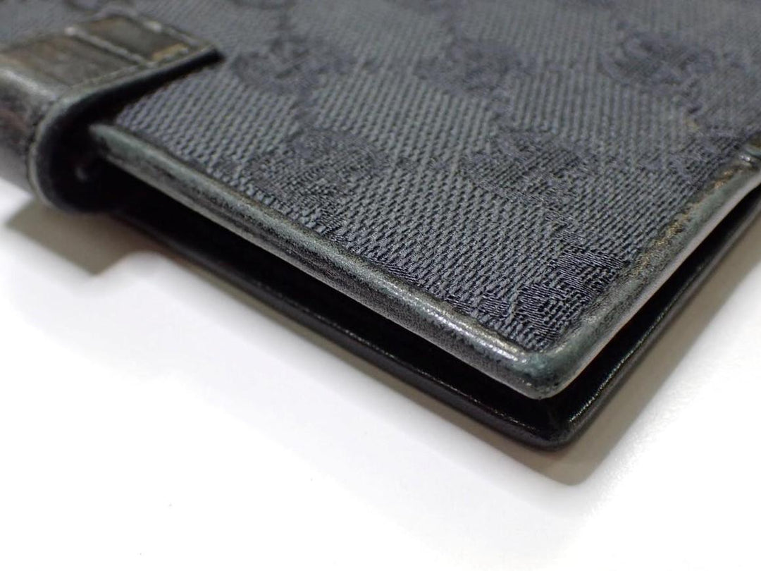 Black GG Canvas Compact Wallet