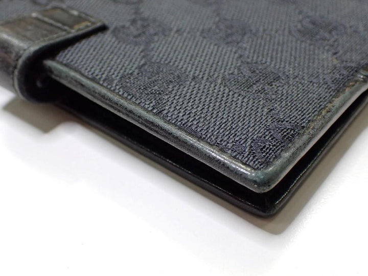 Black GG Canvas Compact Wallet