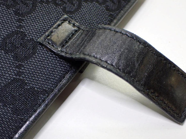 Black GG Canvas Compact Wallet