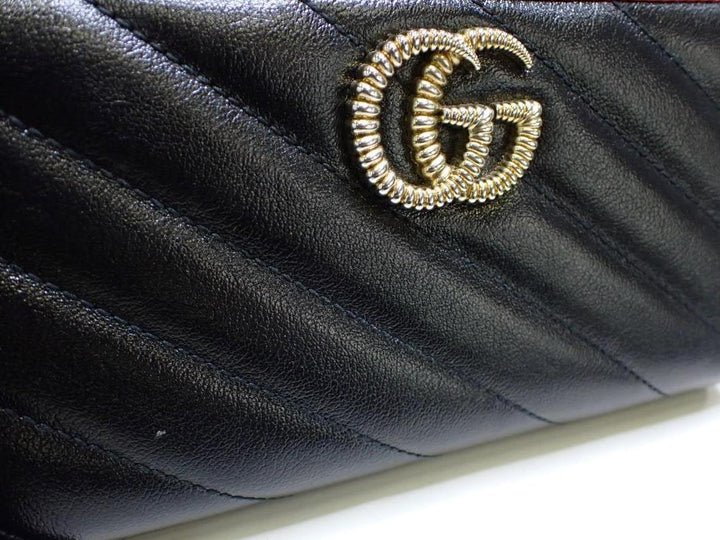 Black Double GG Zippy Wallet