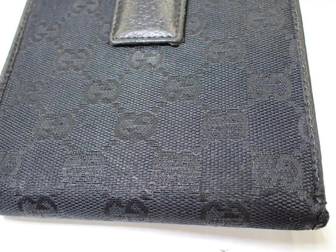 Black GG Canvas Compact Wallet