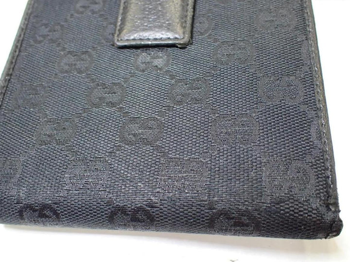 Black GG Canvas Compact Wallet