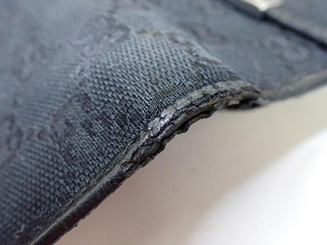 Black GG Canvas Compact Wallet