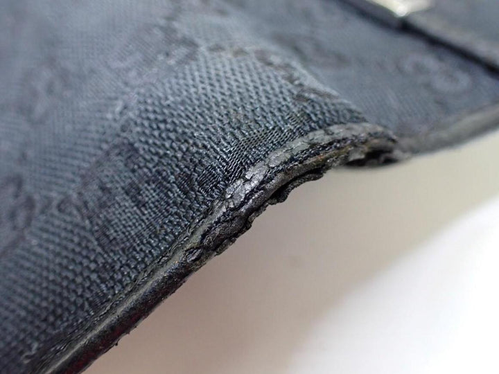 Black GG Canvas Compact Wallet
