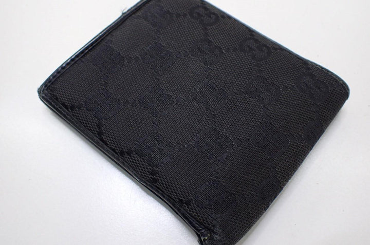 Black GG Canvas Bi-Fold Wallet