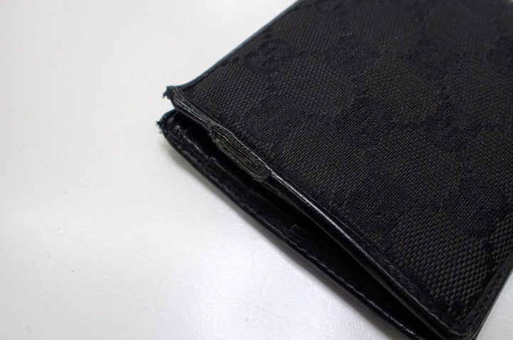 Black GG Canvas Bi-Fold Wallet