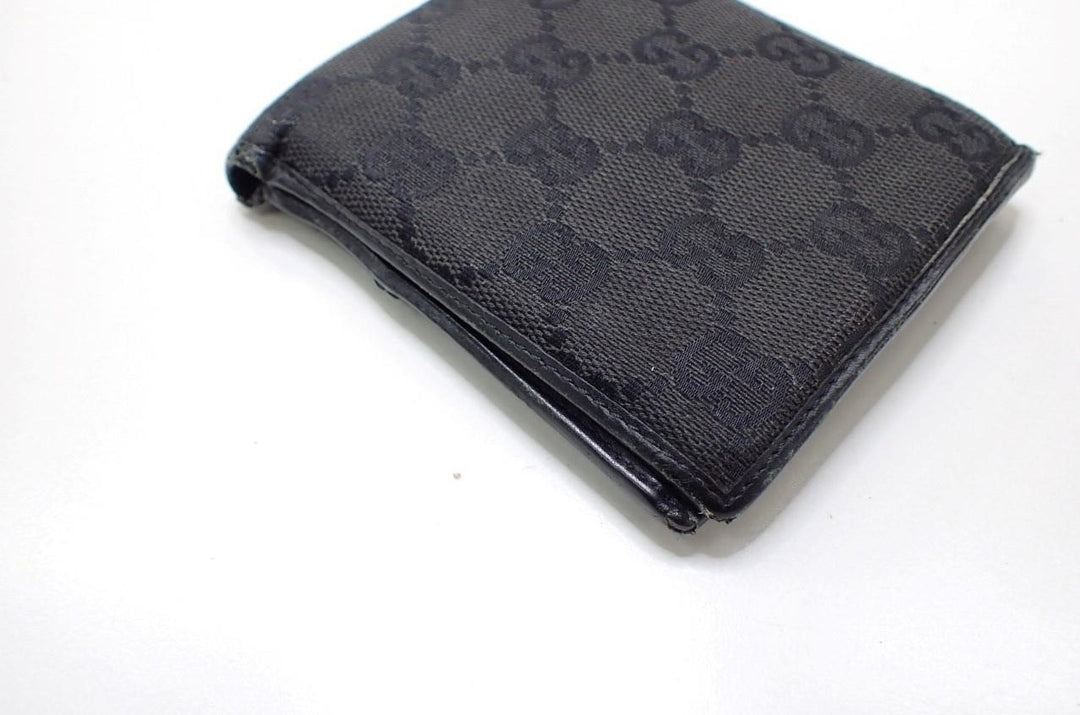 Black GG Canvas Bi-Fold Wallet