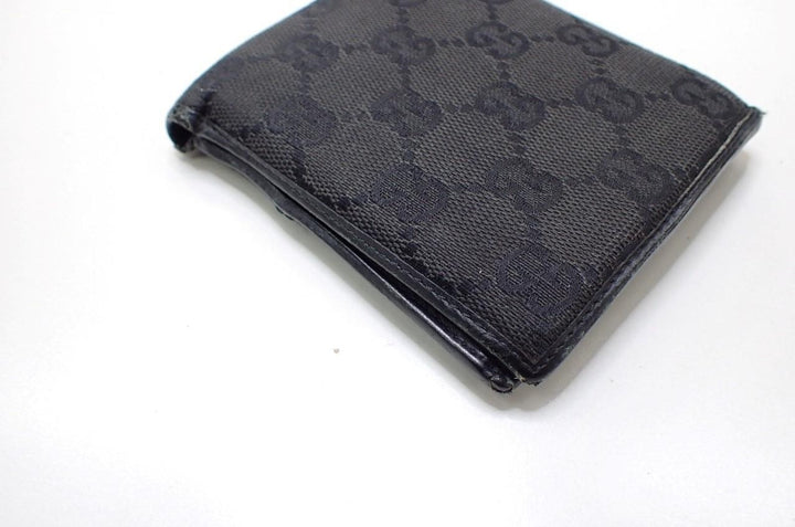 Black GG Canvas Bi-Fold Wallet