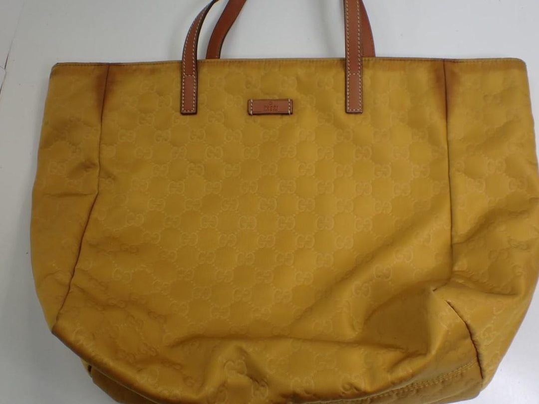 Yellow GG Nylon Tote Bag