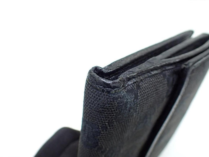 Black GG Canvas Compact Wallet