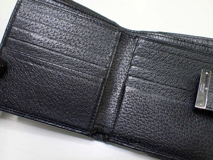 Black GG Canvas Compact Wallet