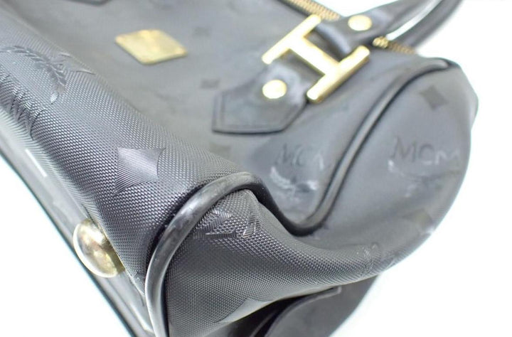 Black Visetos Boston Bag