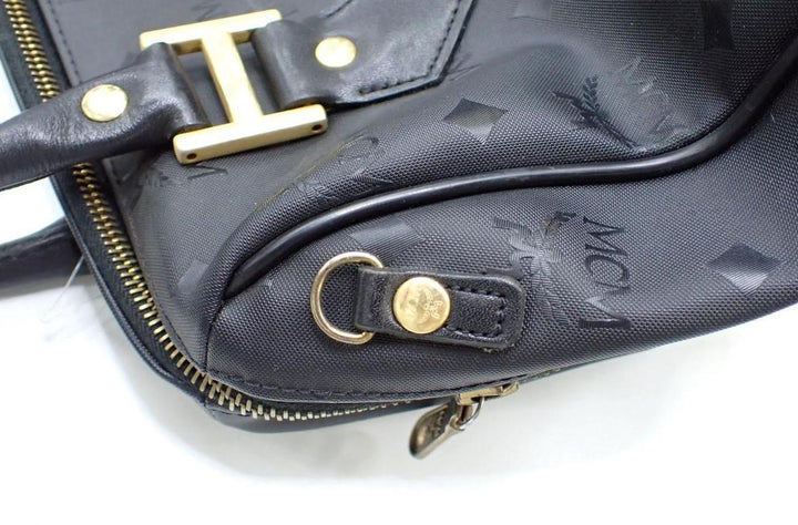 Black Visetos Boston Bag