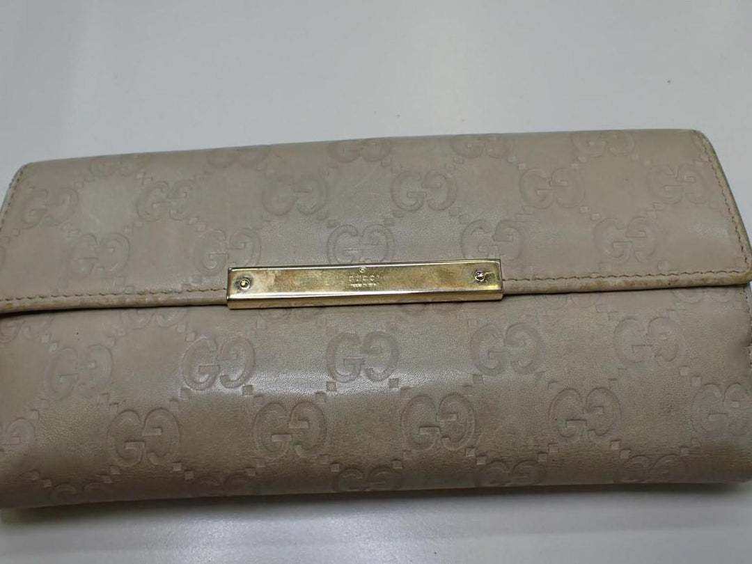 Beige Sima Long Wallet