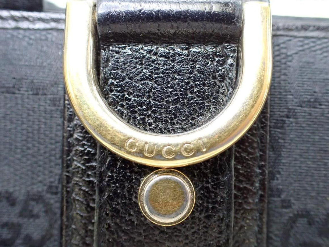 Black GG Canvas Compact Wallet