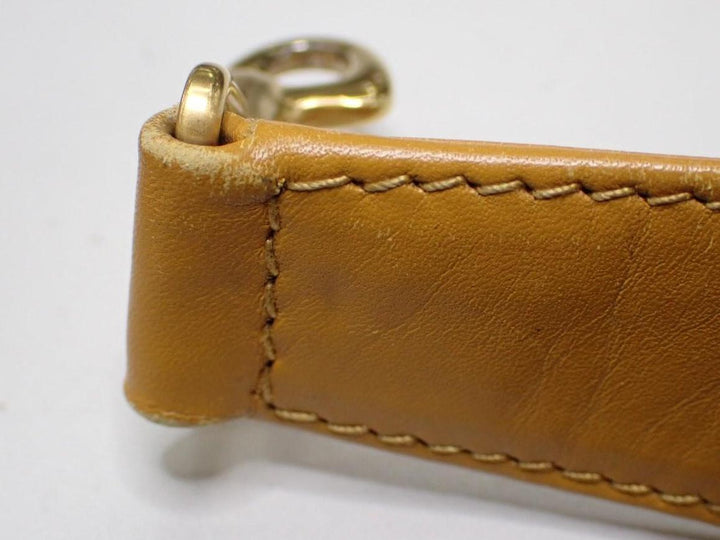 Beige Bamboo Handbag with Strap