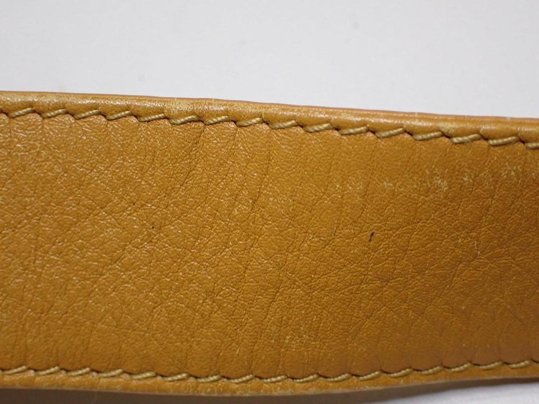 Beige Bamboo Handbag with Strap
