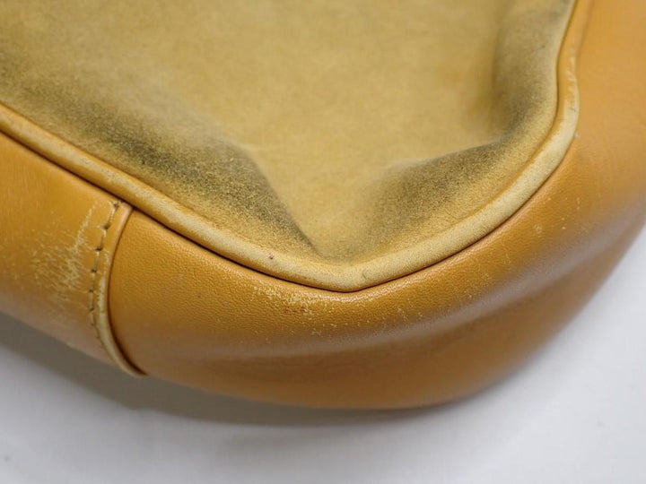 Beige Bamboo Handbag with Strap